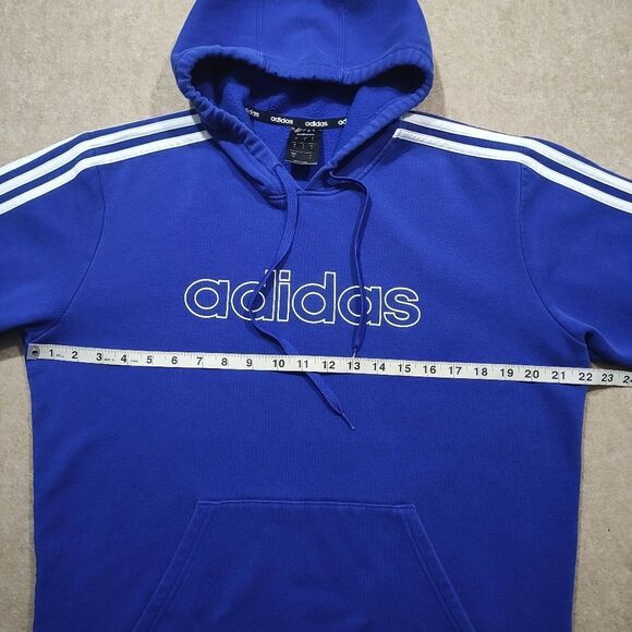 Adidas Men's Blue Long Sleeve Hoodie #C - Picture 3 of 5